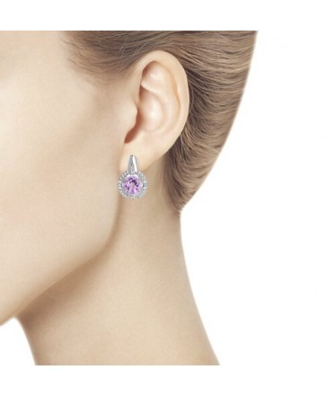 Серьги из серебра с аметистами 