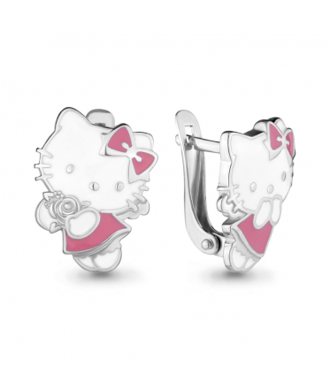 Серьги из серебра Hello Kitty 