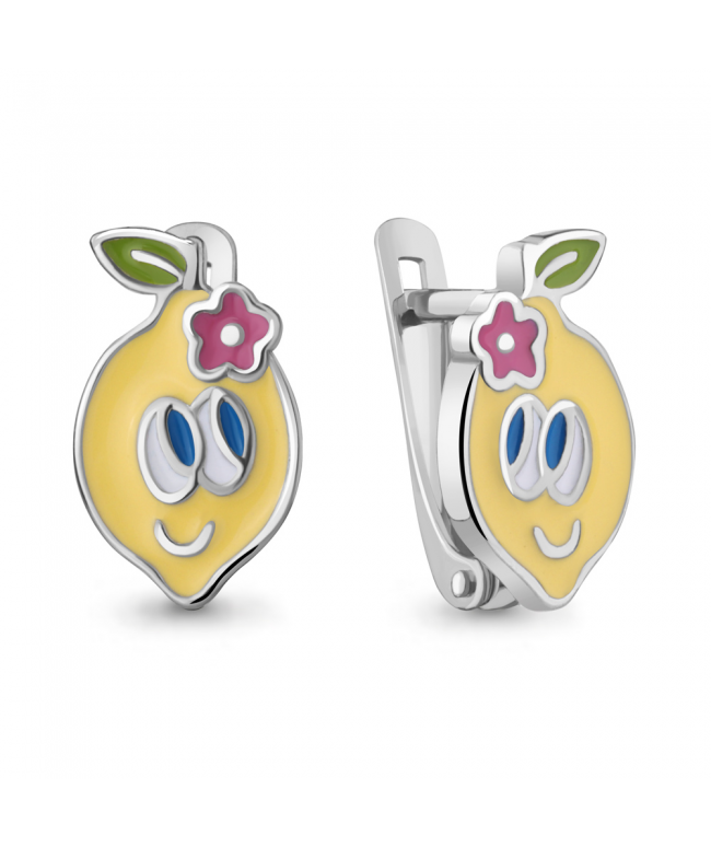 Серьги из серебра Лимон 