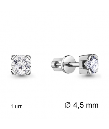 Серьга из серебра с фианитом SWAROVSKI