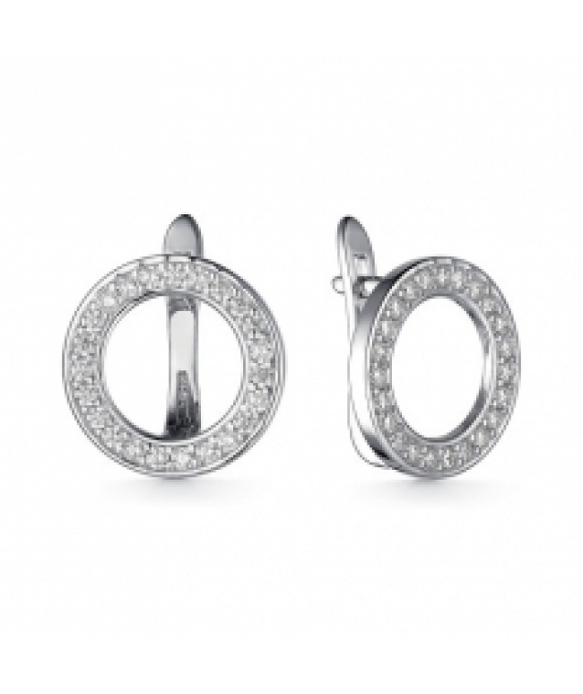 Серьги из серебра с фианитами Серьги из серебра с фианитами