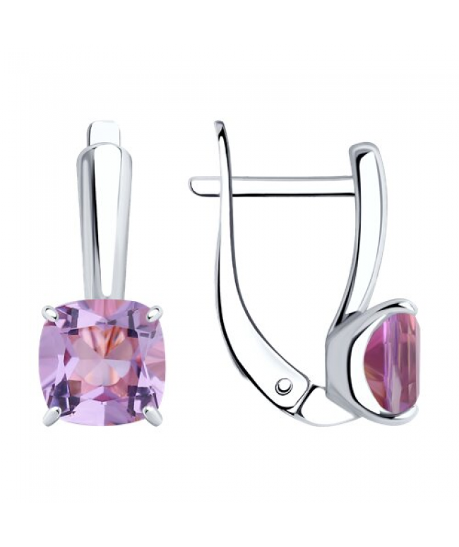 Серьги из серебра с аметистами