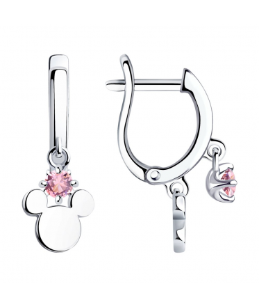 Серьги из серебра с фианитами 
