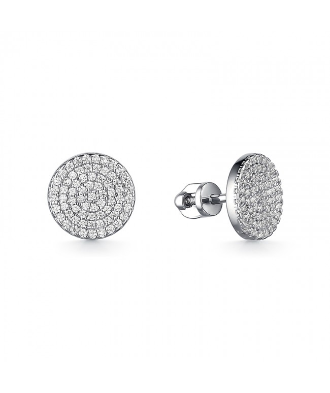 Серьги из серебра с фианитами