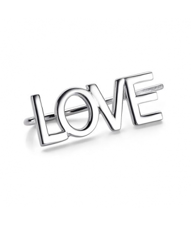 Серьга из серебра без вставок "Love"