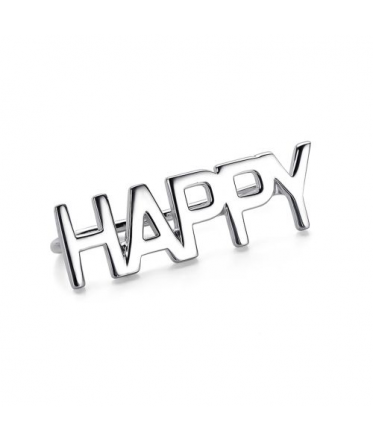 Серьга из серебра без вставок "Happy"