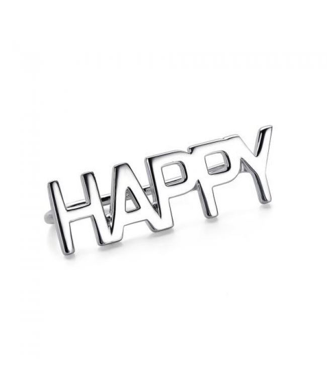Серьга из серебра без вставок "Happy"