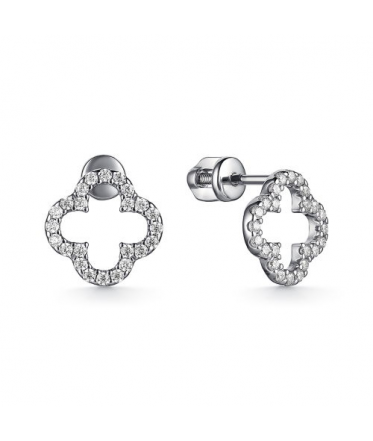 Серьги из серебра с фианитами
