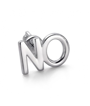 Серьга из серебра без вставок "No"