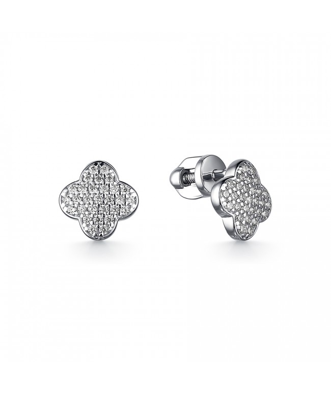 Серьги из серебра с фианитами 