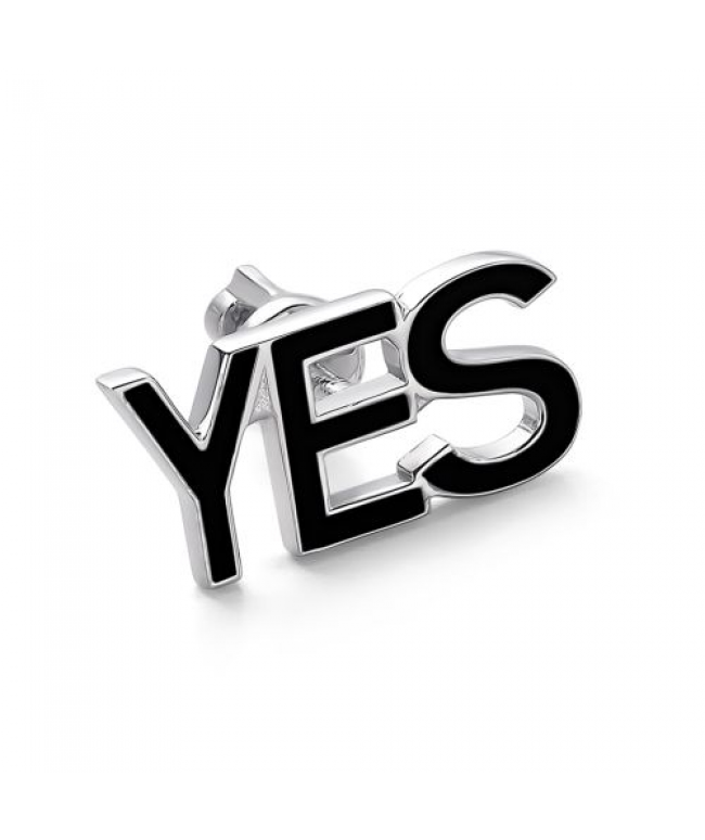 Серьга из серебра без вставок "Yes"