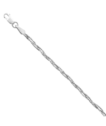 Браслет из серебра Гурмета кованая круглая косичка из 3-х цепочек с алмазной гранью 