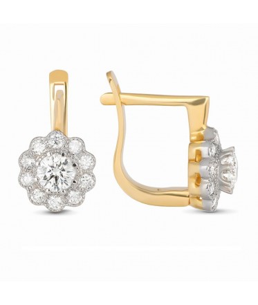 Серьги из желтого золота с бриллиантами