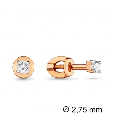 Серьги из золота с  фианитом SWAROVSKI