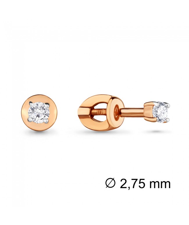 Серьги из золота с  фианитом SWAROVSKI