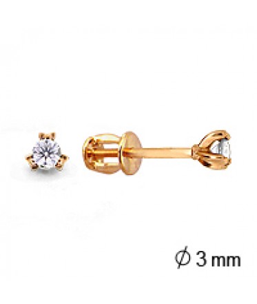 Серьги из золота с фианитом