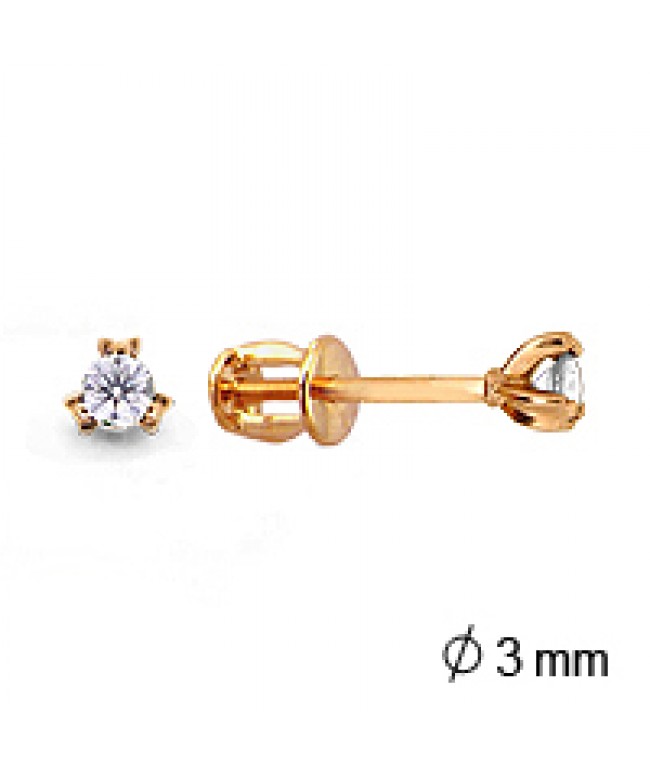 Серьги из золота с фианитом