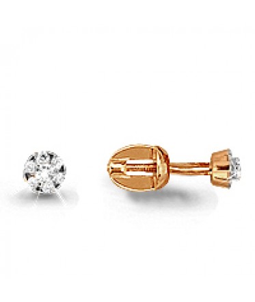 Серьги из золота с  фианитом SWAROVSKI