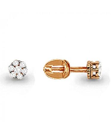 Серьги из золота с  фианитом SWAROVSKI