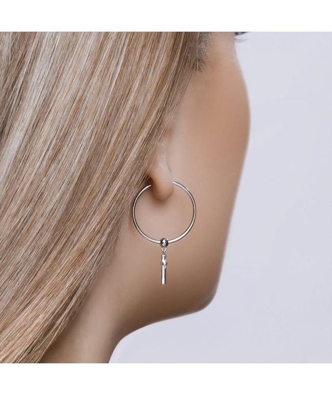 Серьги из серебра с крестом Серьги из серебра с крестом