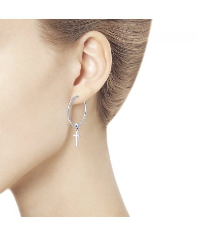 Серьги из серебра с крестом Серьги из серебра с крестом