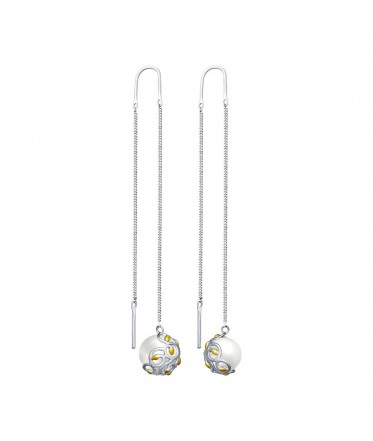 Серьги из серебра с жемчугом