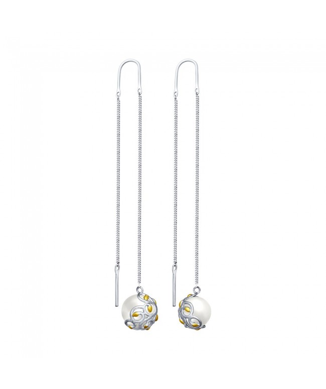 Серьги из серебра с жемчугом